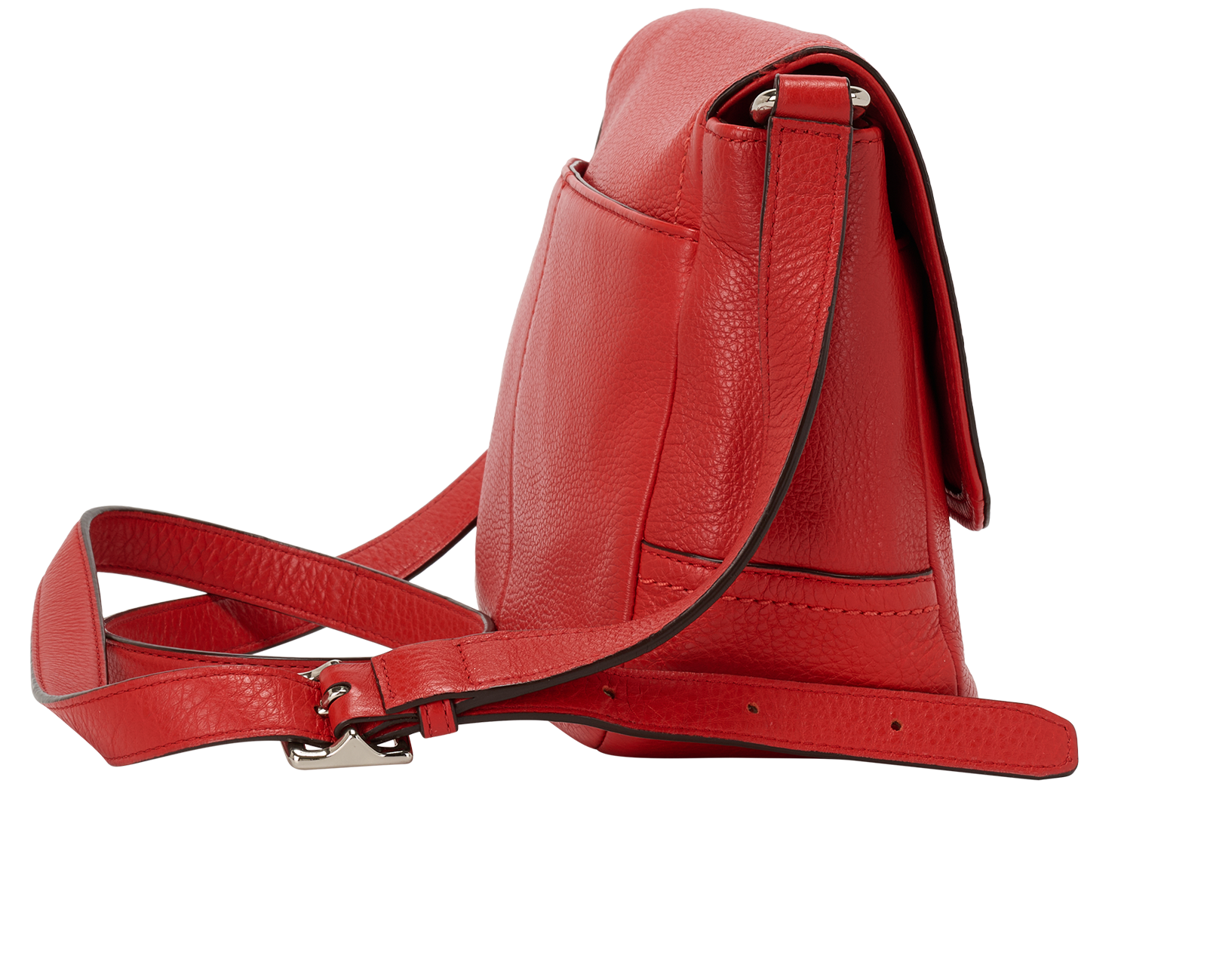 Flap Crossbody, &pound;110, Handbags, Red, Leather, Side view